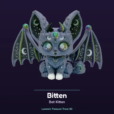 Bitten Bat Kitten – 3D printed fantasy creature