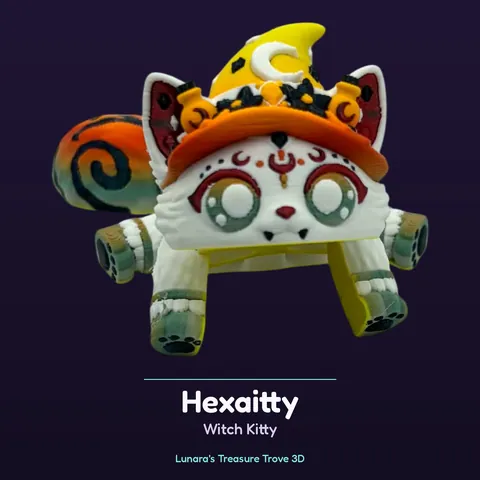 Hexaitty Witch Kitty – 3D printed fantasy creature