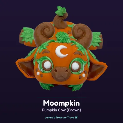 Moompkin Pumpkin Cow (Brown) – 3D printed fantasy creature