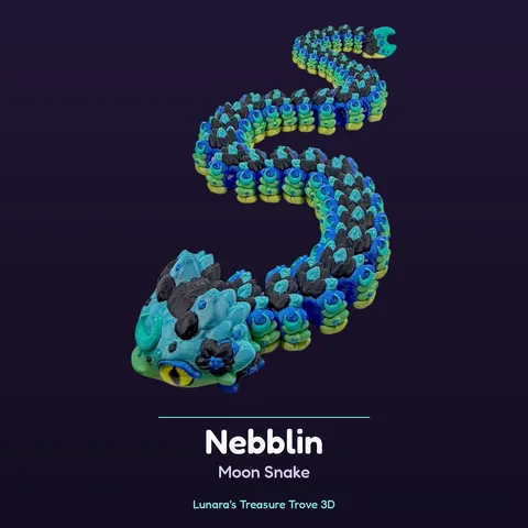Nebblin Moon Snake – 3D printed fantasy creature